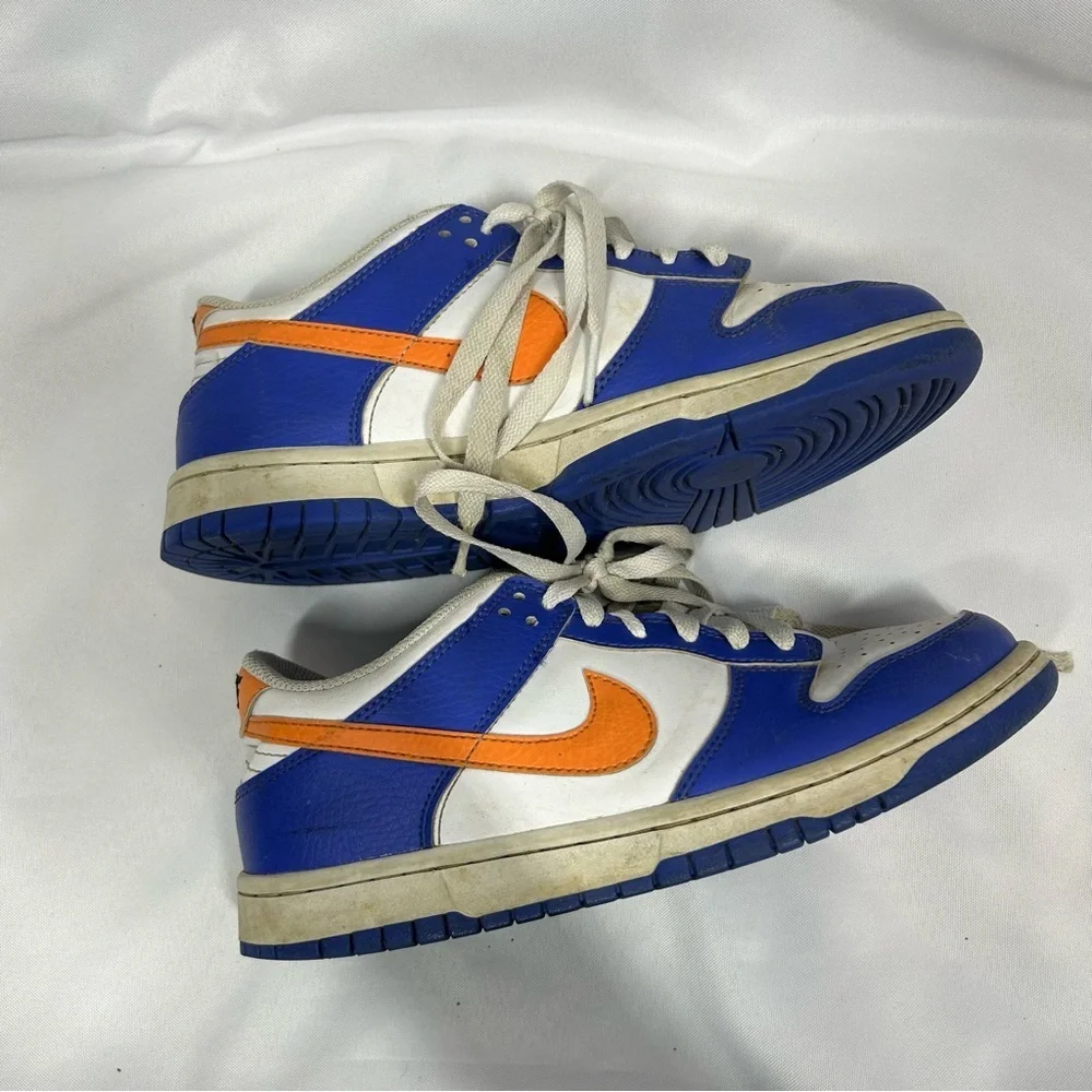 Nike | Dunk Low Knicks Sneakers Blue White Orange Shoes Boys Size 6.5Y